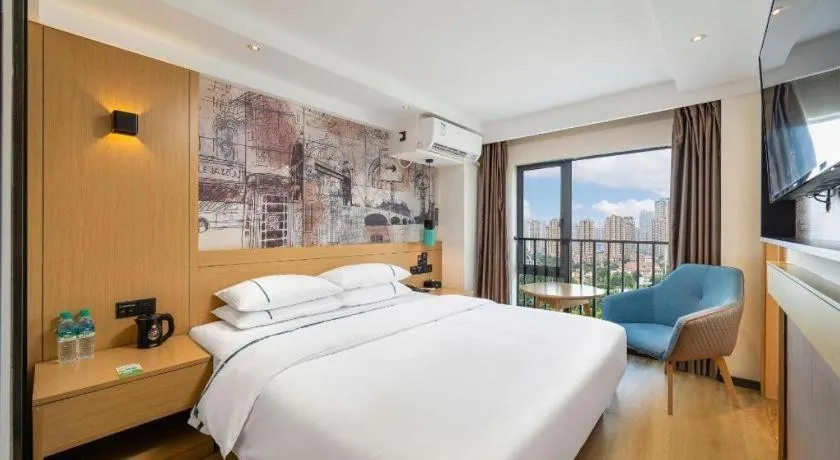 Bed in City Comfort Inn Wuhan International Expo Center Yongwang