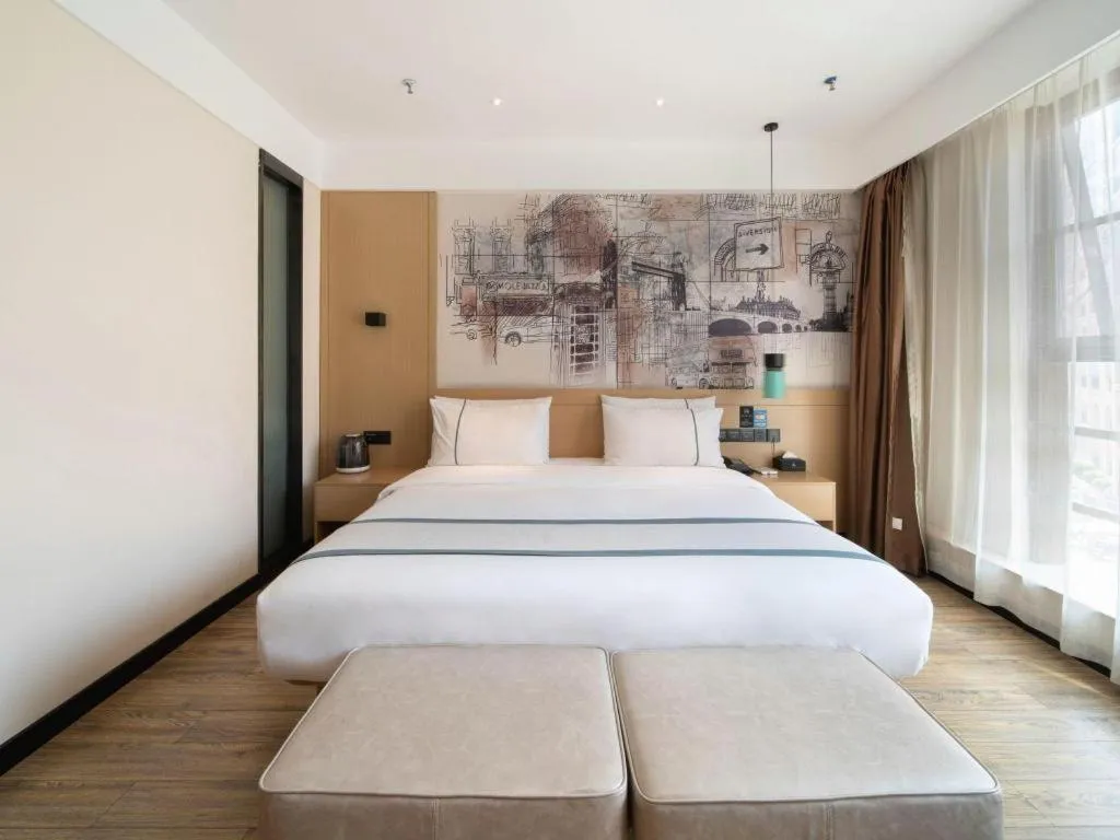 Bed in City Comfort Inn Zhongshan Banfu