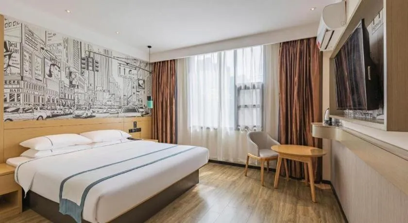Bed in City Comfort Inn Ezhou Hengda