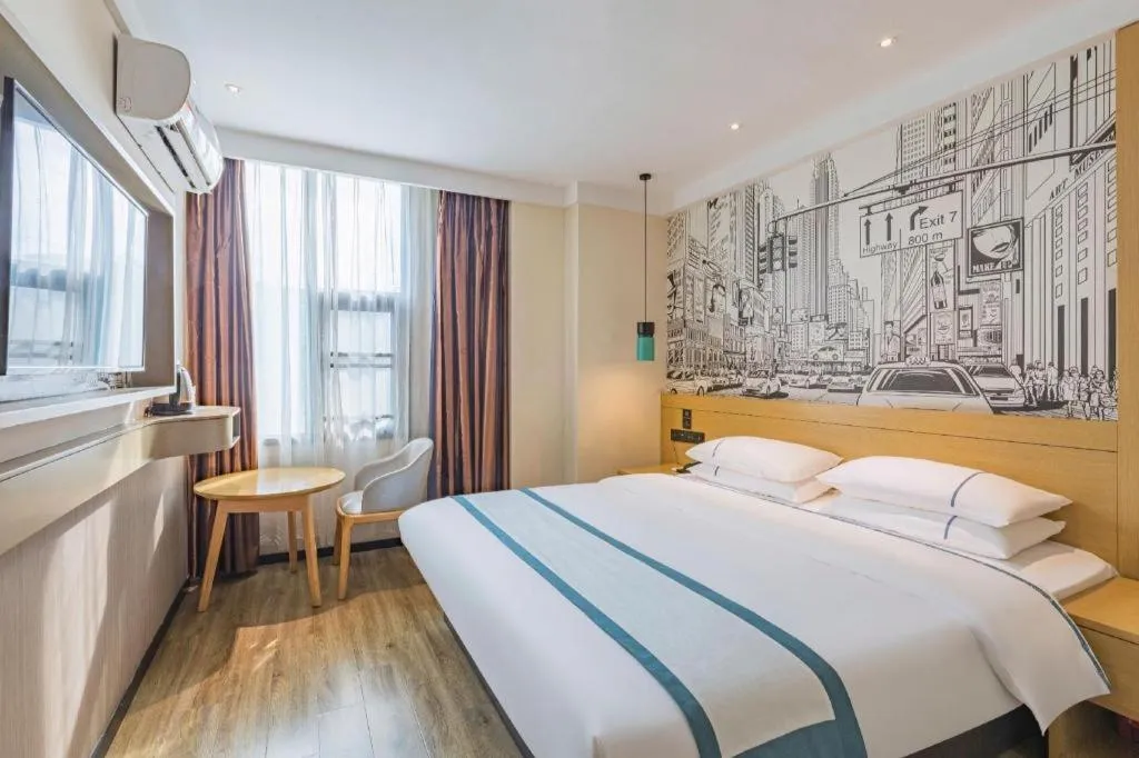 Bed in City Comfort Inn Ezhou Hengda