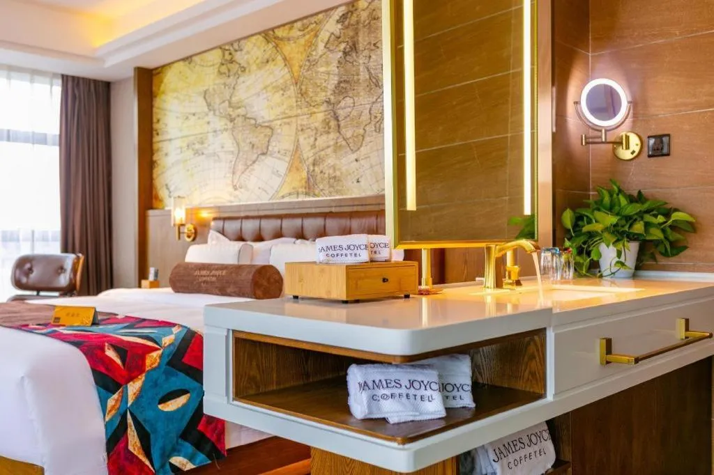 Bed in James Joyce Coffetel· Chengdu Shuangliu Airport Haibing City Wanda