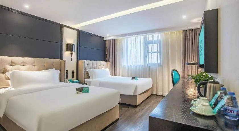 Bed in Xana Hotelle Nanchang Tengwang Pavilion Wanshougong