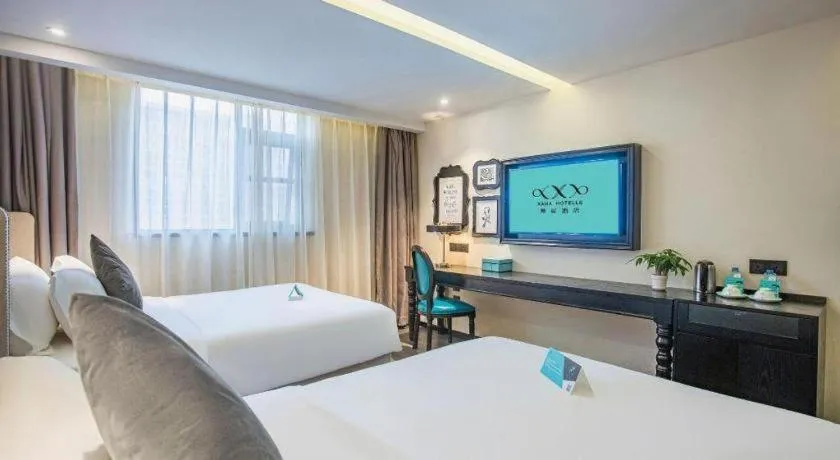 Bed in Xana Hotelle Nanchang Tengwang Pavilion Wanshougong
