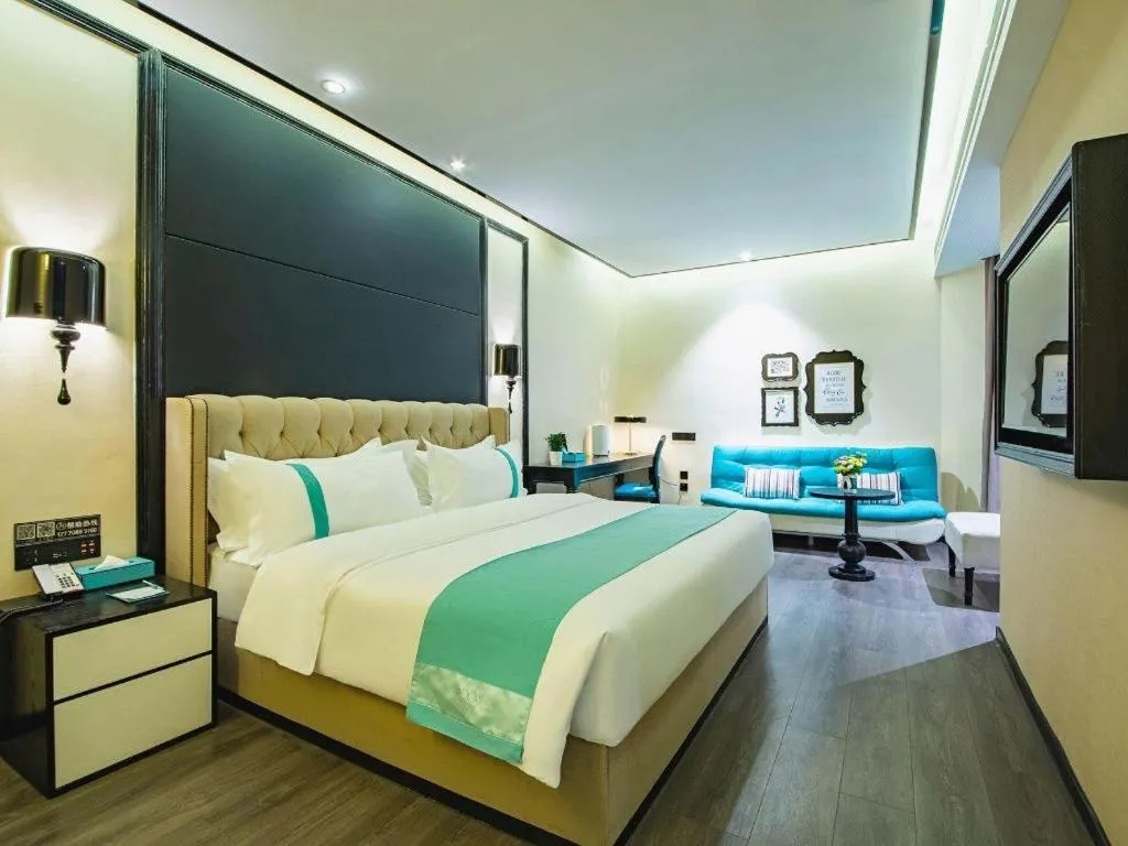 Bed in Xana Hotelle Nanchang Tengwang Pavilion Wanshougong