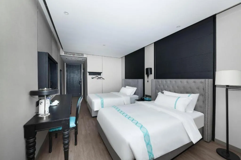 Bed in Xana Hotelle Luzhou High-Speed Railway Station Trading Market Passenger Terminal