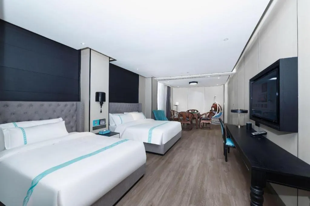 Bed in Xana Hotelle Luzhou High-Speed Railway Station Trading Market Passenger Terminal