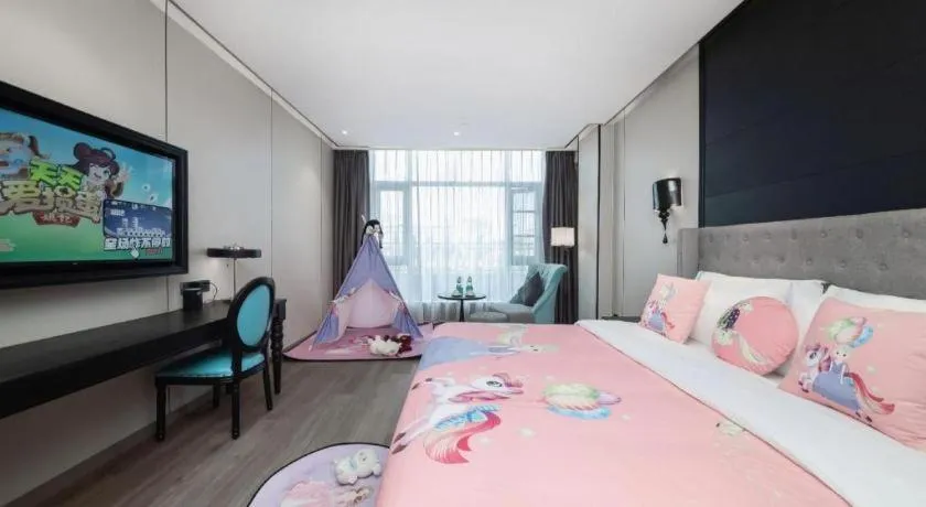 Bed in Xana Hotelle Luzhou High-Speed Railway Station Trading Market Passenger Terminal