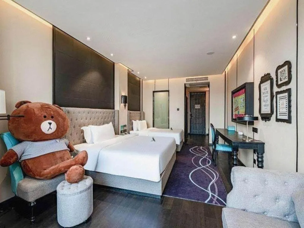 Bed in Xana Hotelle Luzhou High-Speed Railway Station Trading Market Passenger Terminal