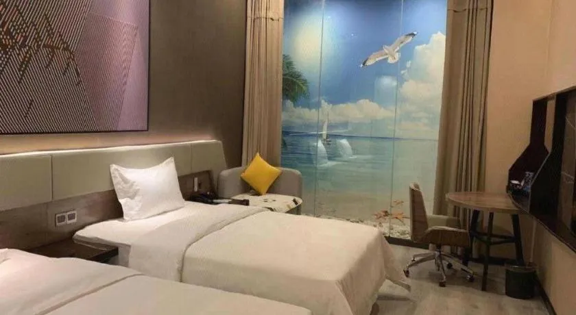 Bed in IU Hotels· Wuhan Jianghan Road Metro Station