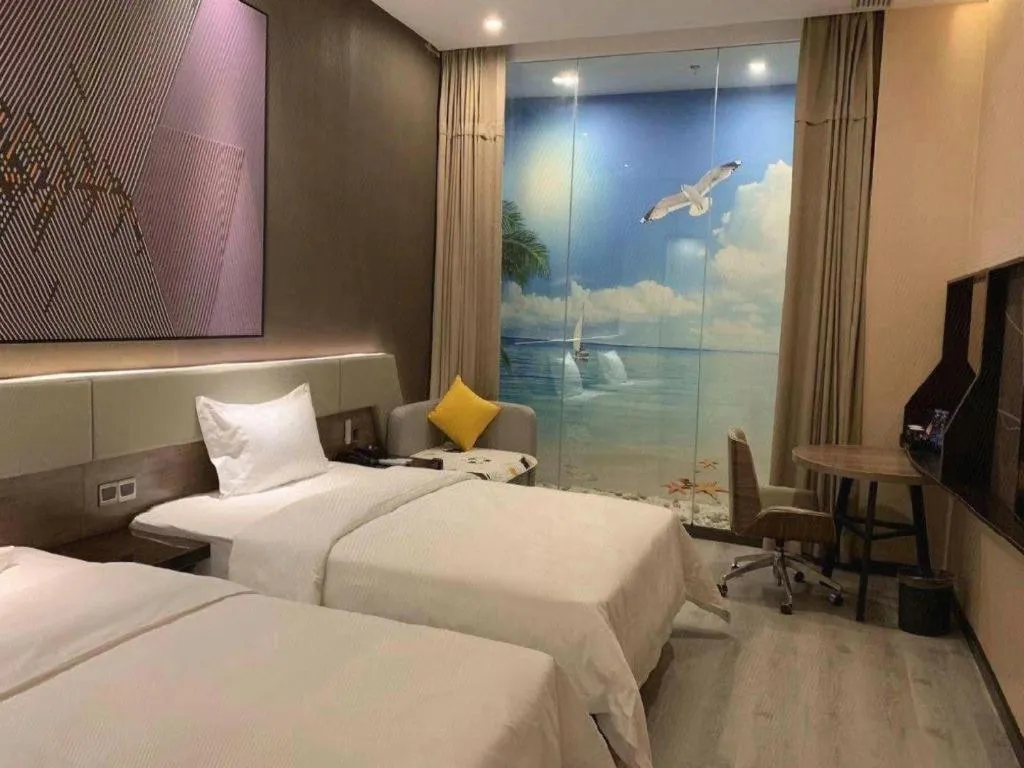 Bed in IU Hotels· Wuhan Jianghan Road Metro Station