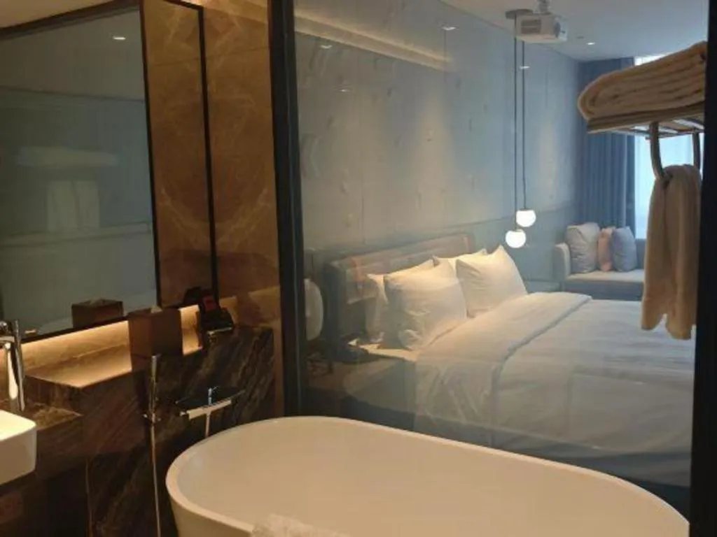 Bed in Zhejiang Cloud Mountain Deefly Hotel