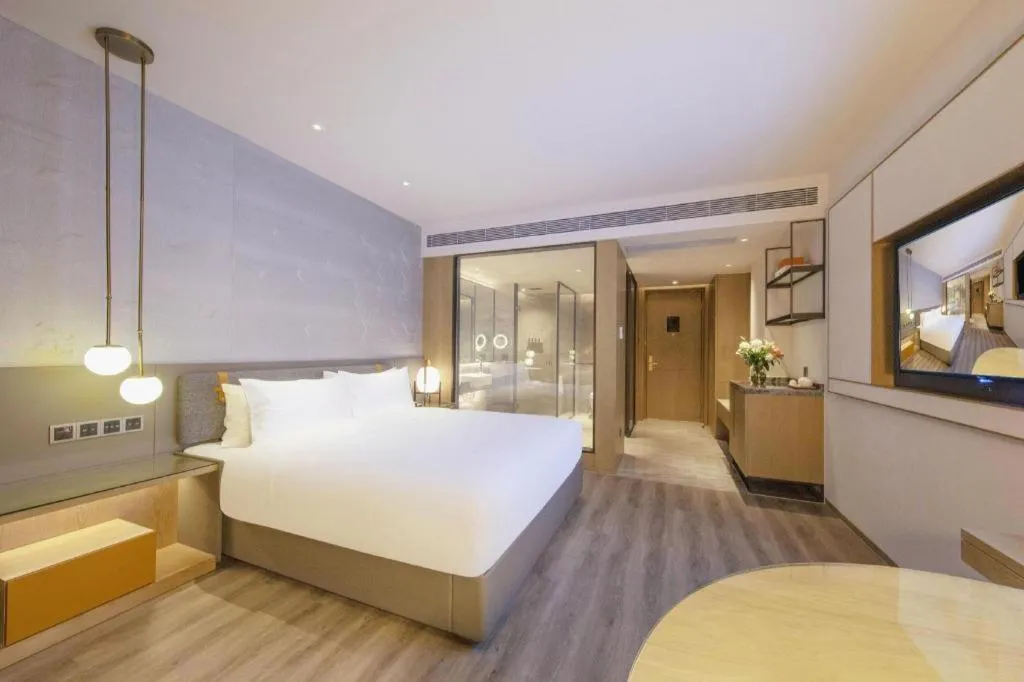 Bed in Zhejiang Cloud Mountain Deefly Hotel