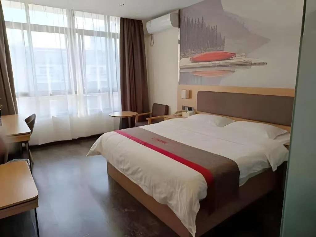 Bed in Thank Inn Hotel Hubei Huanggang Hong'an County Hong'an No.1 Middle School