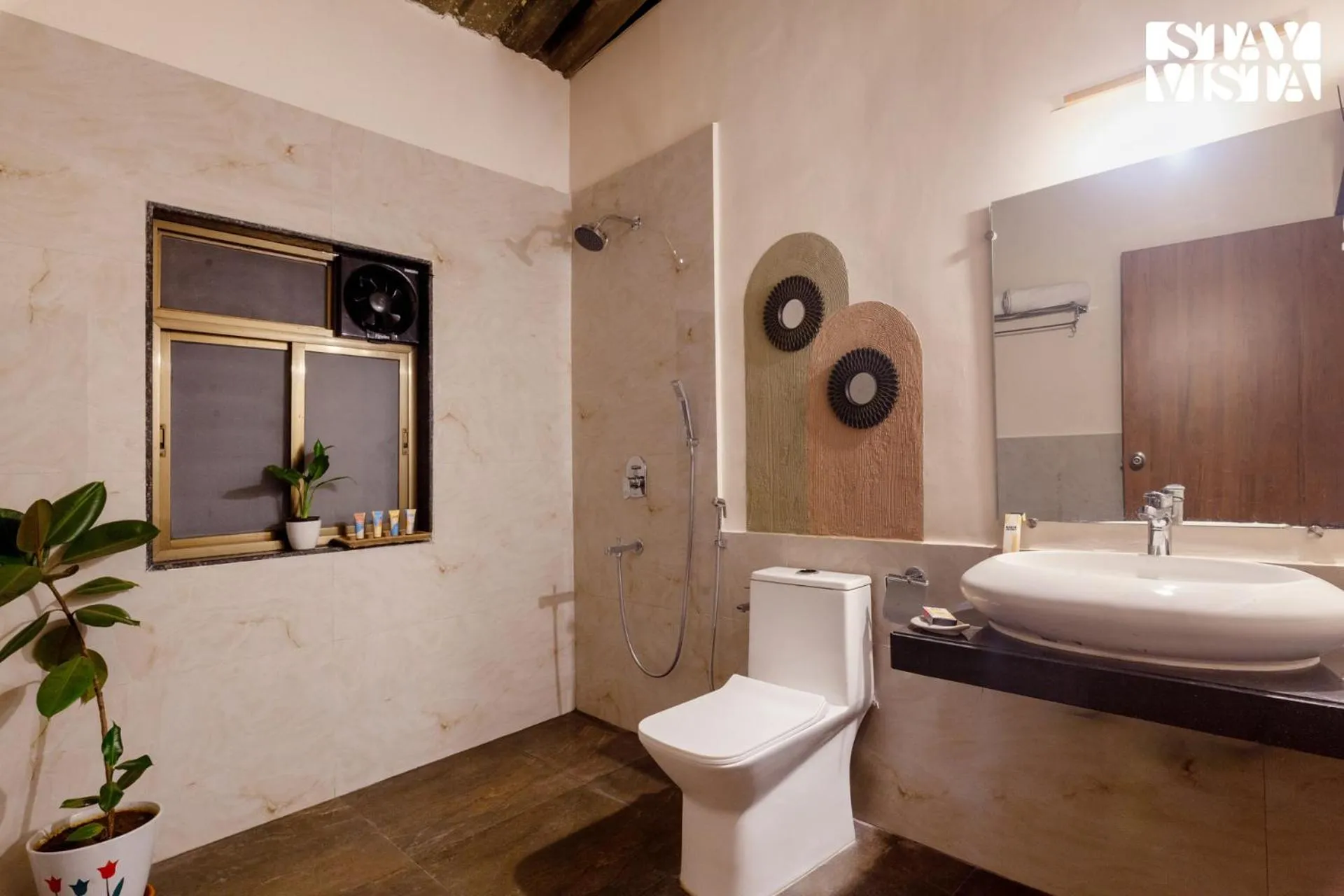 Bathroom in StayVista at Mangifera Agro Estate with Pool, Wi-Fi
