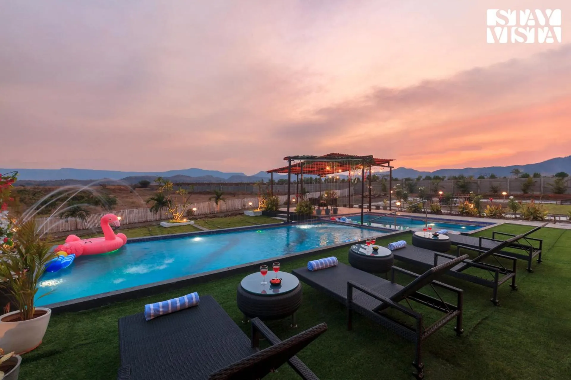 Swimming pool in StayVista at Mangifera Agro Estate with Pool, Wi-Fi