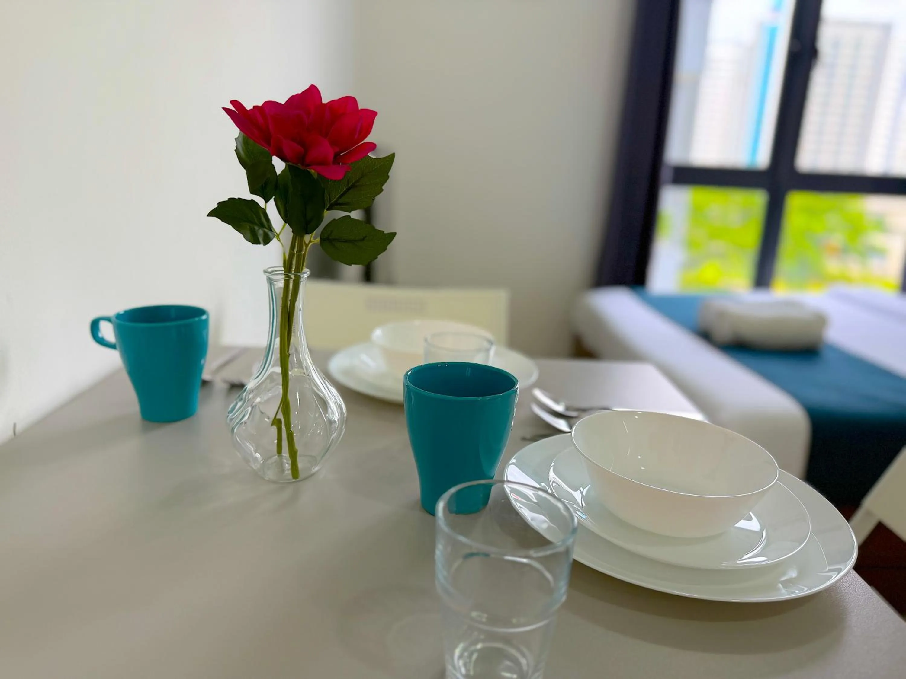 Dining area, Bed in Neu Suites By Serenity Homes Near Gleneagles, KLCC & LRT