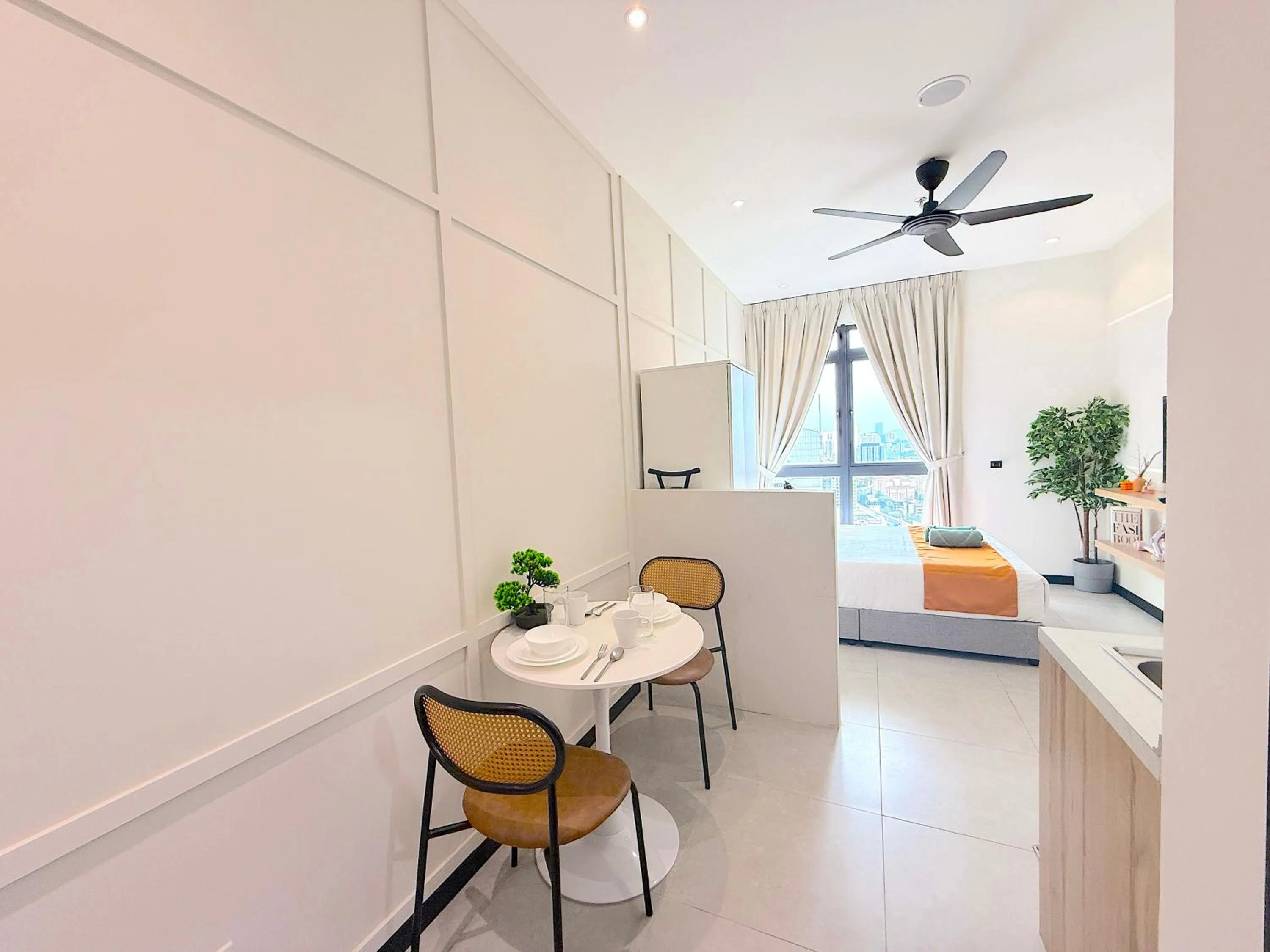 Dining area, Bed in Neu Suites By Serenity Homes Near Gleneagles, KLCC & LRT