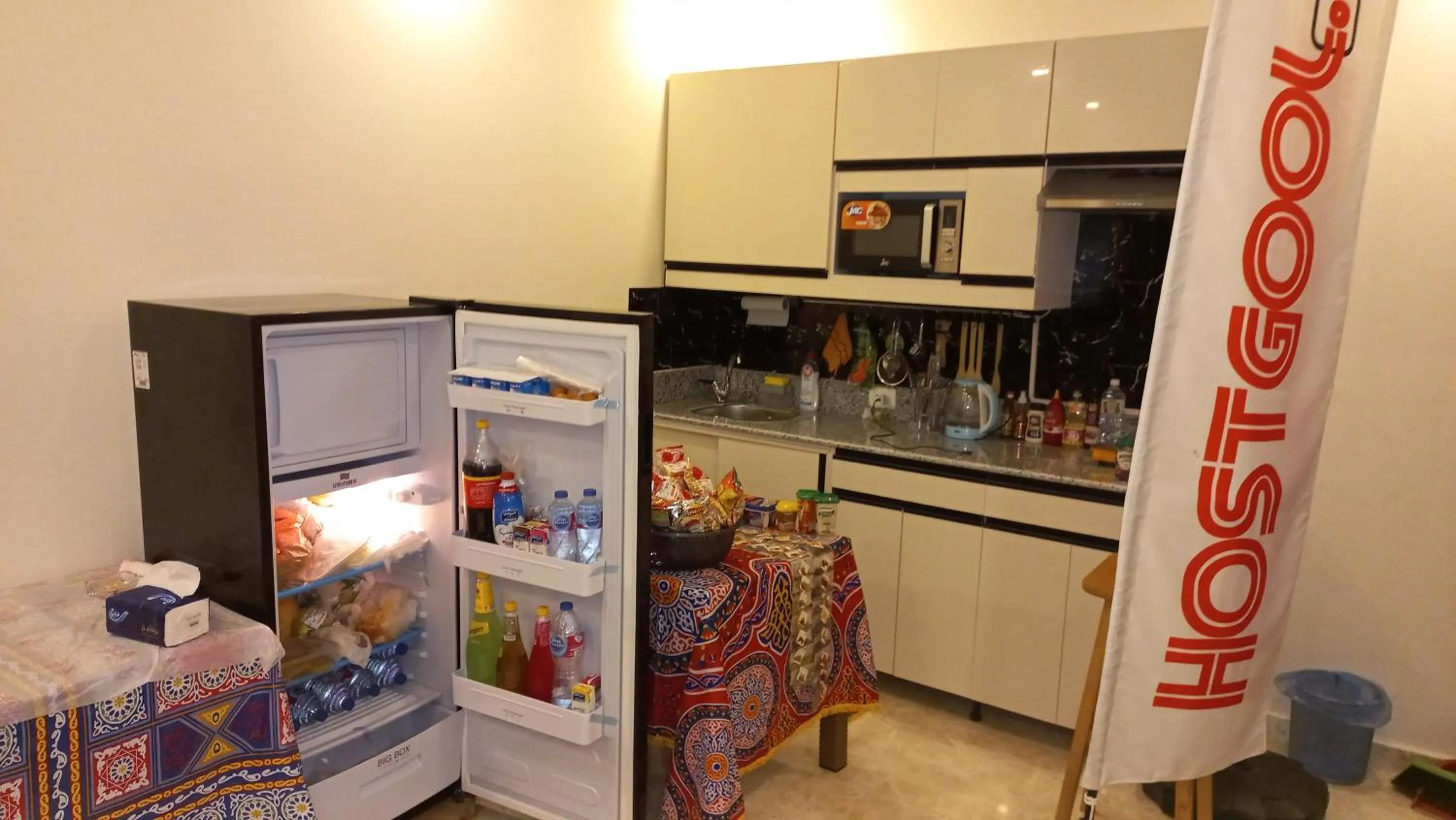 Kitchen or kitchenette in Hostgool Beach Chalets Mirage bay resort & aqua park