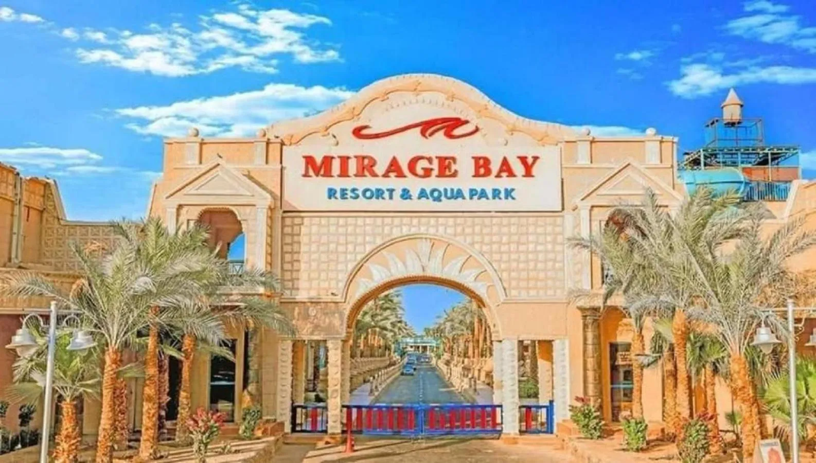 Property logo or sign in Hostgool Beach Chalets Mirage bay resort & aqua park