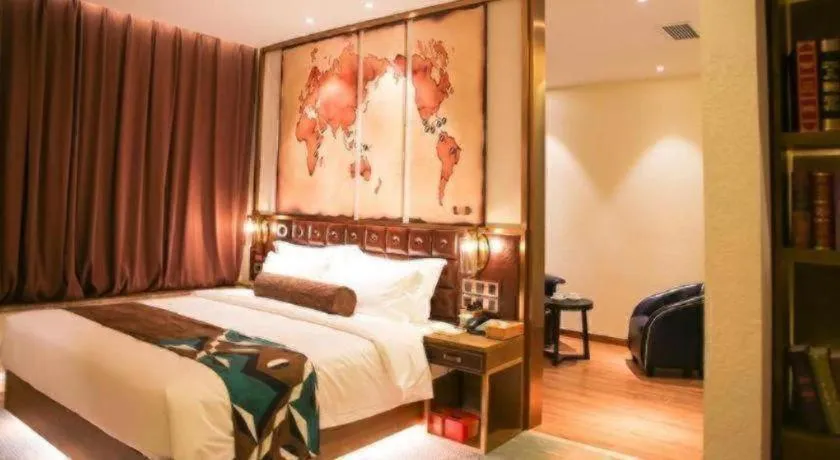 Bed in James Joyce Coffetel Shijiazhuang Wanda Plaza Tangu Metro Station