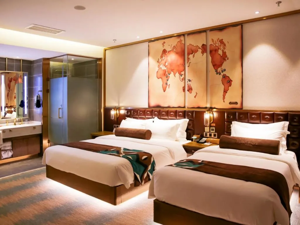 Bed in James Joyce Coffetel Shijiazhuang Wanda Plaza Tangu Metro Station