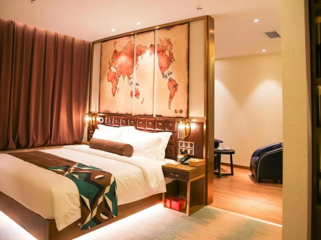 Bed in James Joyce Coffetel Shijiazhuang Wanda Plaza Tangu Metro Station