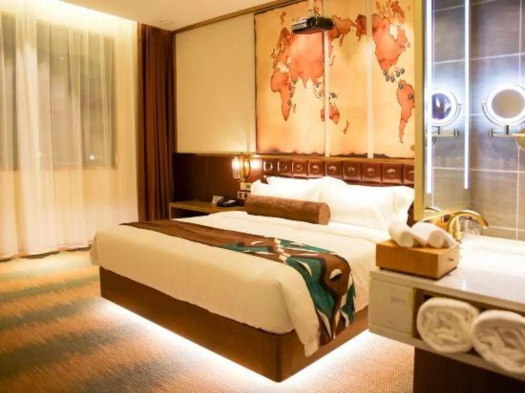 Bed in James Joyce Coffetel Shijiazhuang Wanda Plaza Tangu Metro Station