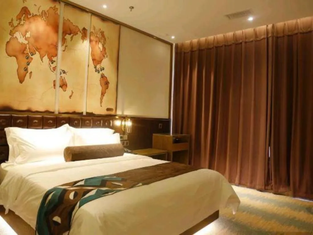 Bed in James Joyce Coffetel Shijiazhuang Wanda Plaza Tangu Metro Station