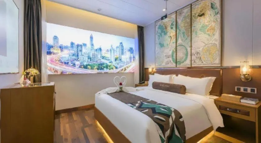 Bed in James Joyce Coffetel Anyang Railway Station Wenfeng Avenue Yinxu Scenic Spot