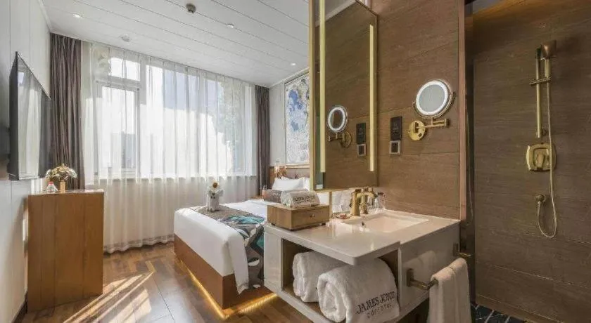 Bed in James Joyce Coffetel Anyang Railway Station Wenfeng Avenue Yinxu Scenic Spot