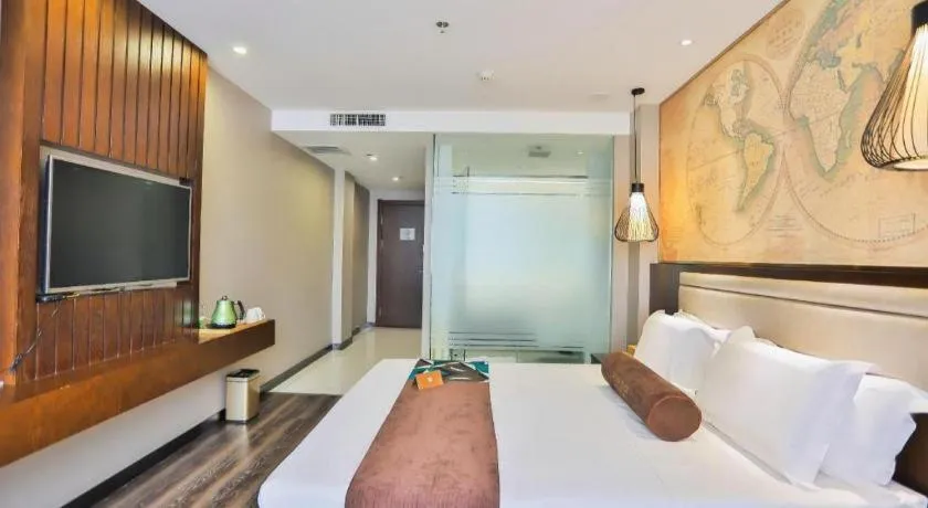 Bed in James Joyce Coffetel Jilin Railway Station Fortune Plaza