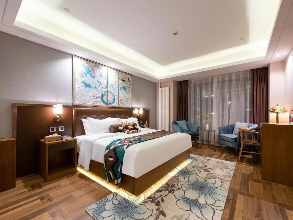 Bed in James Joyce Coffetel Harbin West High-speed Railway Station Wanda Plaza