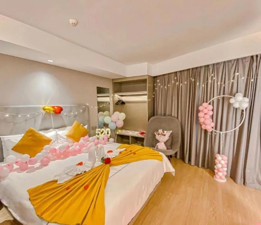 Bed in Magnotel Hotel Wuhan Jiangtan Lihuangpo Road Pedestrian Street