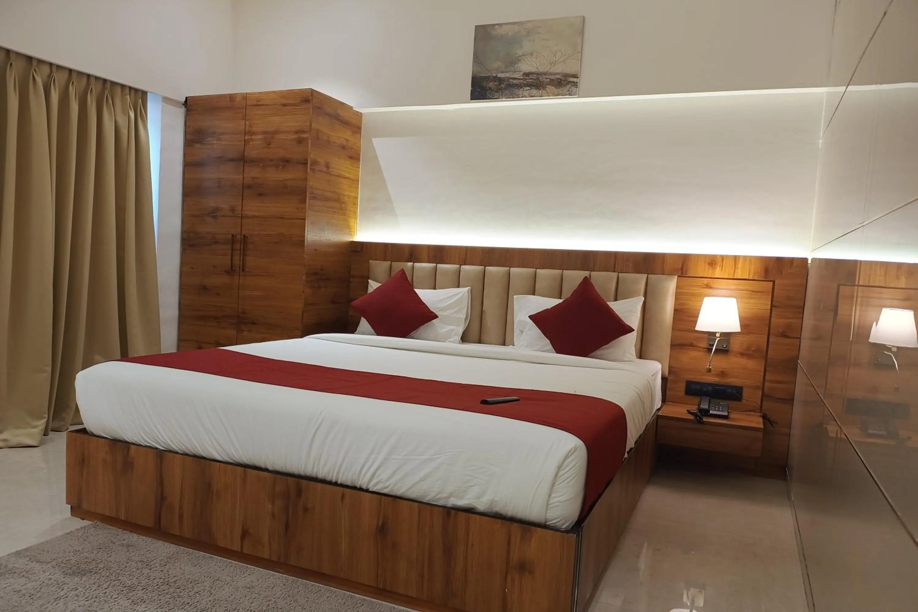 Bedroom, Bed in Madhav Residency Hotel & Banquet, Kalyan, Mumbai