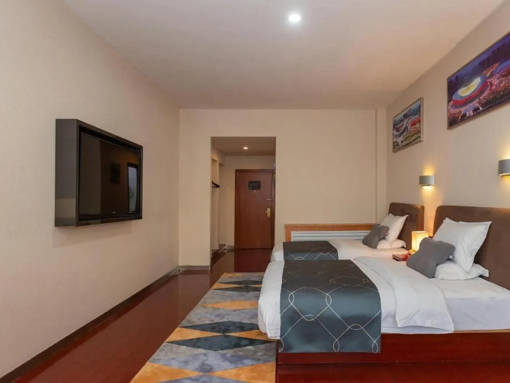 Bed in Chonpines Hotel Jining Quanmin Fitness Plaza