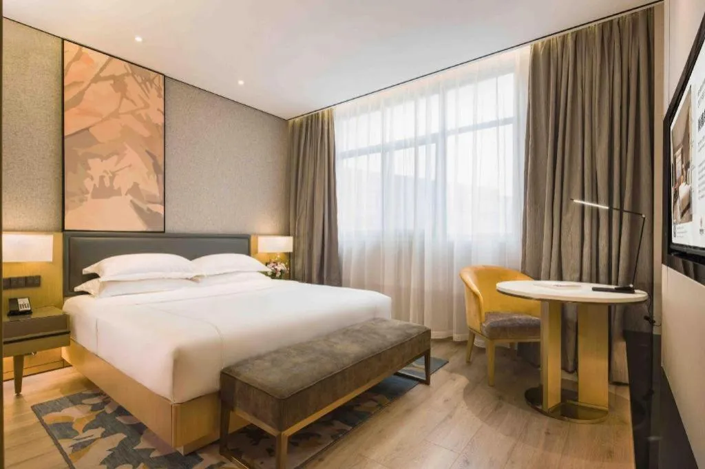 Bed in The Hotel V Nanjing Lishui