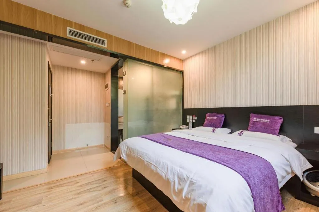 Bed in City 118 Hotel Qingdao Boardcast Tower