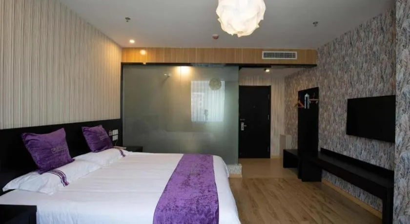Bed in City 118 Hotel Qingdao Boardcast Tower