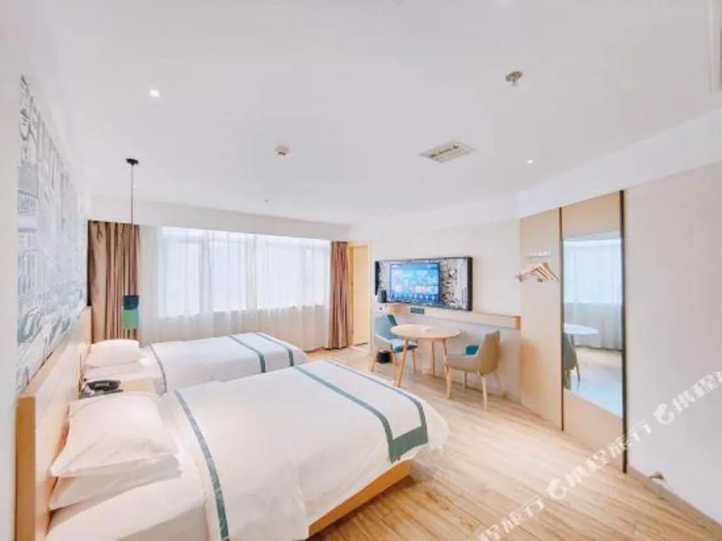 Bed in City Comfort Inn Changsha Huangxing Avenue Airport Longhua Metro Station