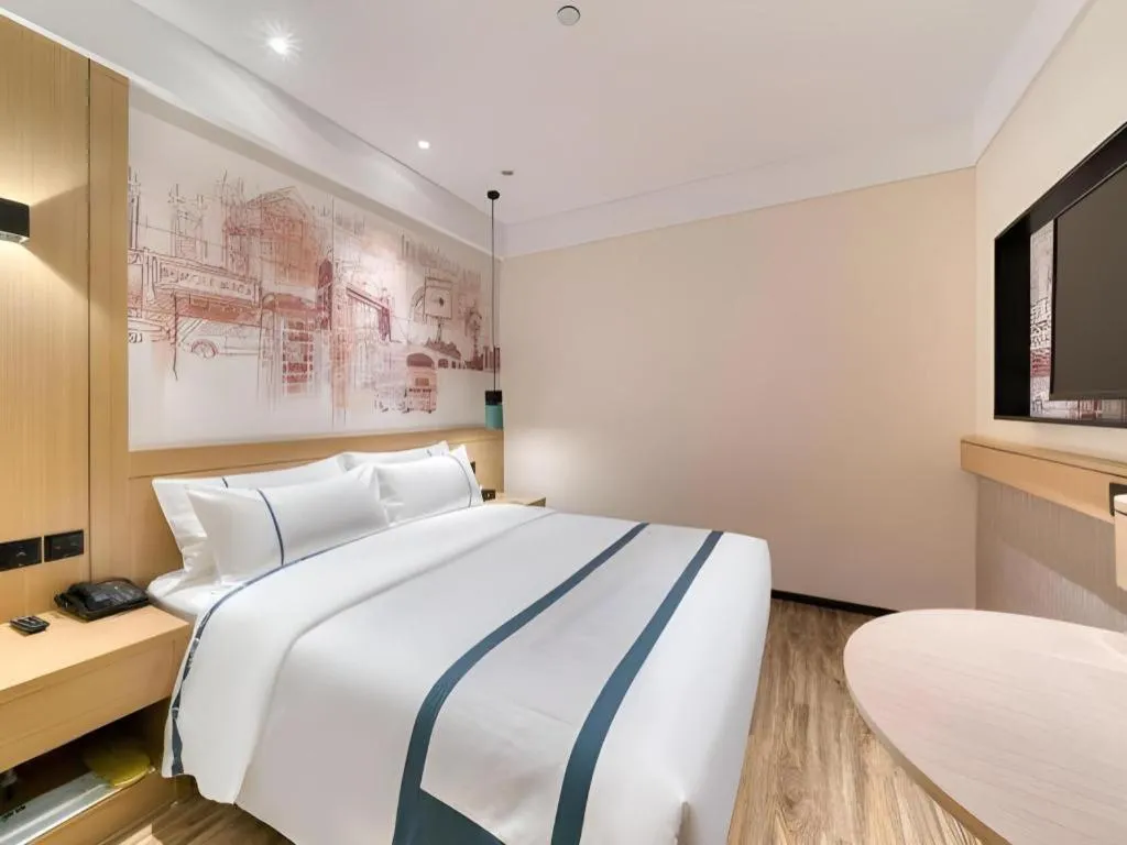 Bed in City Comfort Inn Kunming Qianxing Road Dashanghui Children's Hospital