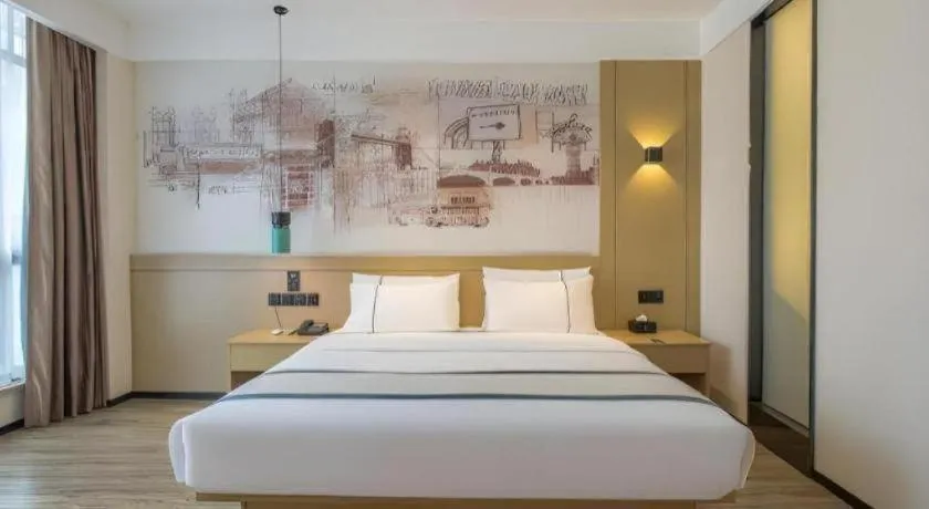 Bed in City Comfort Inn Kunming Qianxing Road Dashanghui Children's Hospital