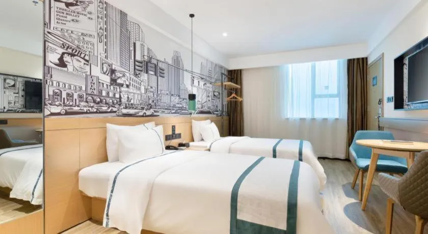 Bed in City Comfort Inn Haikou Xiuying District Wanda Plaza