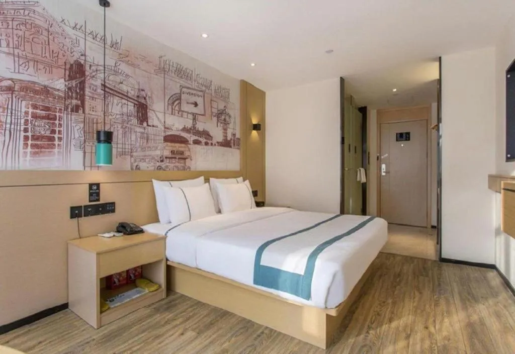 Bed in City Comfort Inn Zhangjiakou Municipal Government High-speed Railway Station North Institute