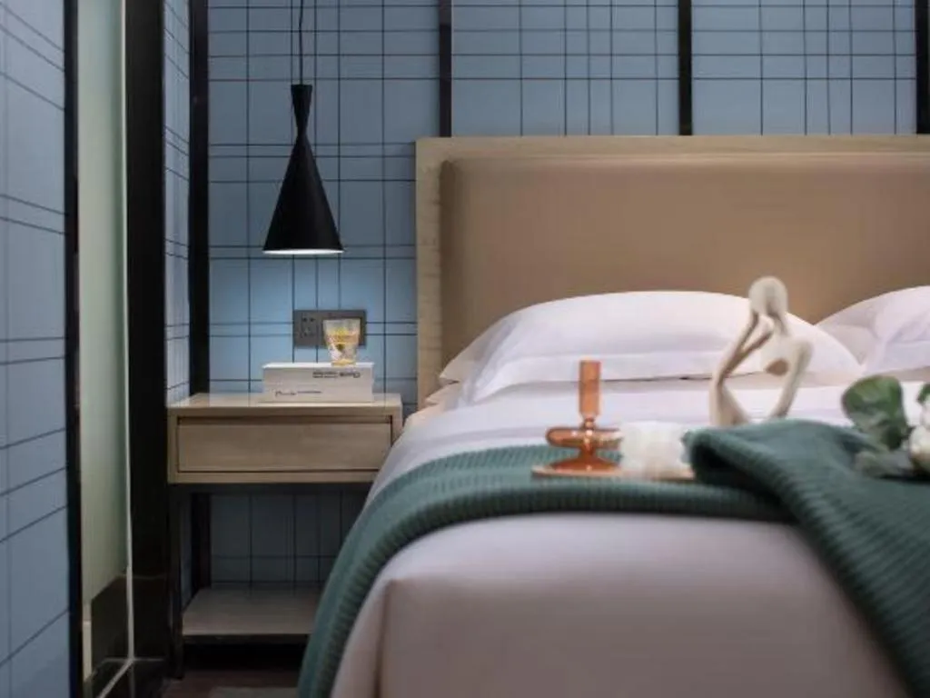 Bed in Echarm Hotel Tai'an Taishan Tianwai Village Hongmen