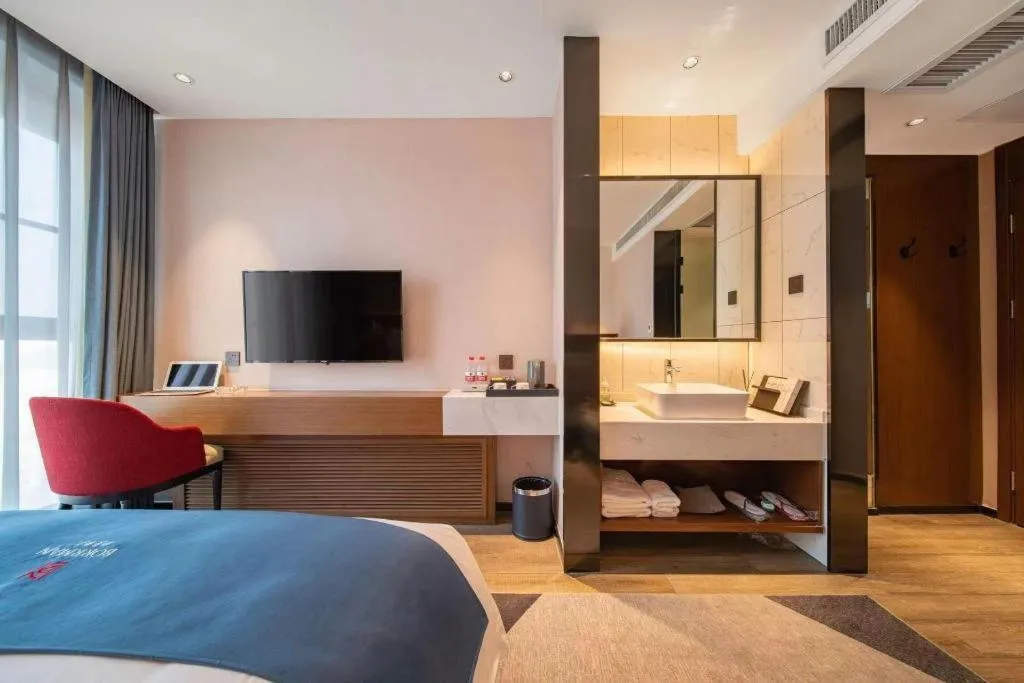 Bed in Borrman Hotel Ji'nan Aoti Center East Provincial Hospital