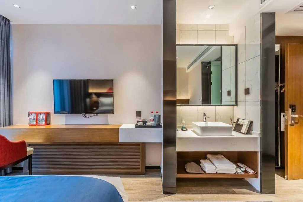 Bed in Borrman Hotel Ji'nan Aoti Center East Provincial Hospital