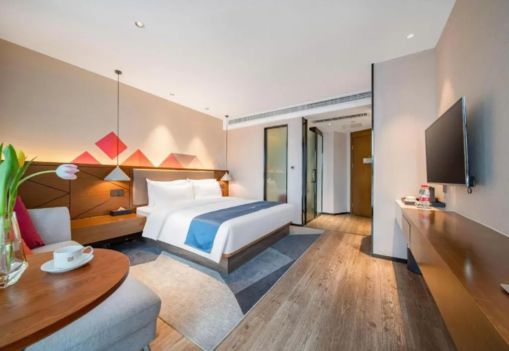 Bed in Borrman Hotel Ji'nan Aoti Center East Provincial Hospital