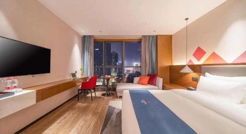 Bed in Borrman Hotel Ji'nan Aoti Center East Provincial Hospital