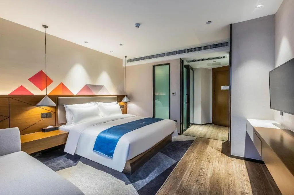 Bed in Borrman Hotel Ji'nan Aoti Center East Provincial Hospital