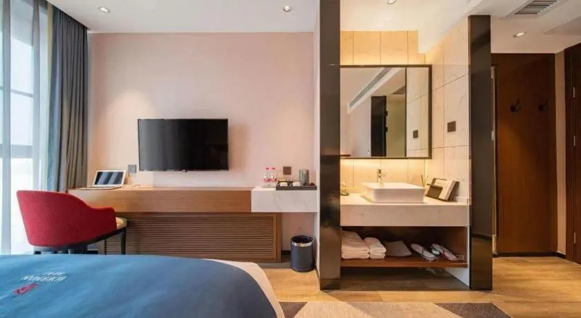 Bed in Borrman Hotel Ji'nan Aoti Center East Provincial Hospital